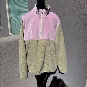 Simply Southern Quarter Zip Mauve/Olive Fleece Corduroy Pullover XXL